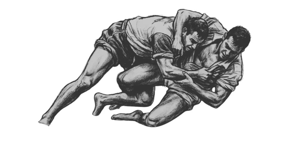 Agarrada en el noble deporte de la Lucha Canaria